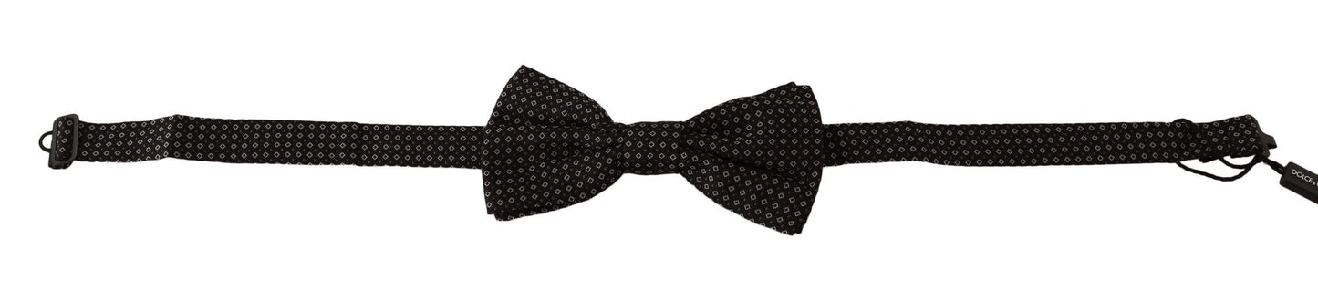 Dolce & Gabbana Black Patterned Adjustable Neck Papillon Bow Tie Dolce & Gabbana