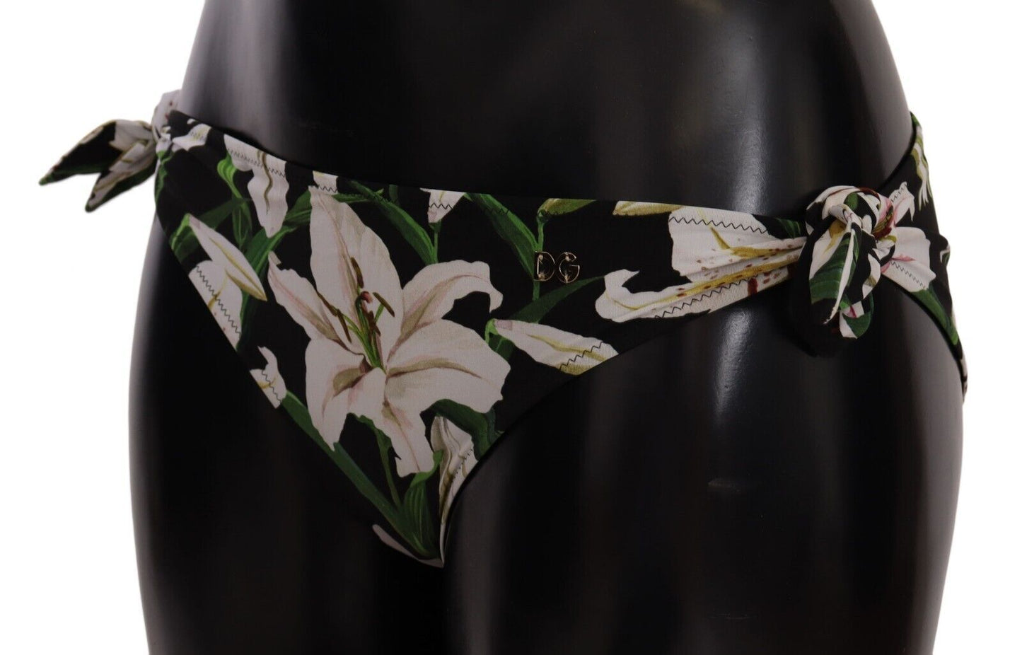 Dolce & Gabbana Bikini Bottom Black Lily Print Swimsuit Swimwear Dolce & Gabbana