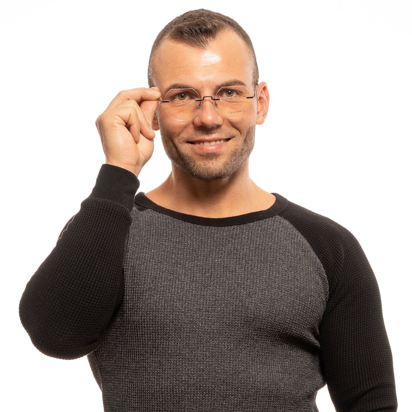 Yohji Yamamoto Gray Metal Glasses Frames