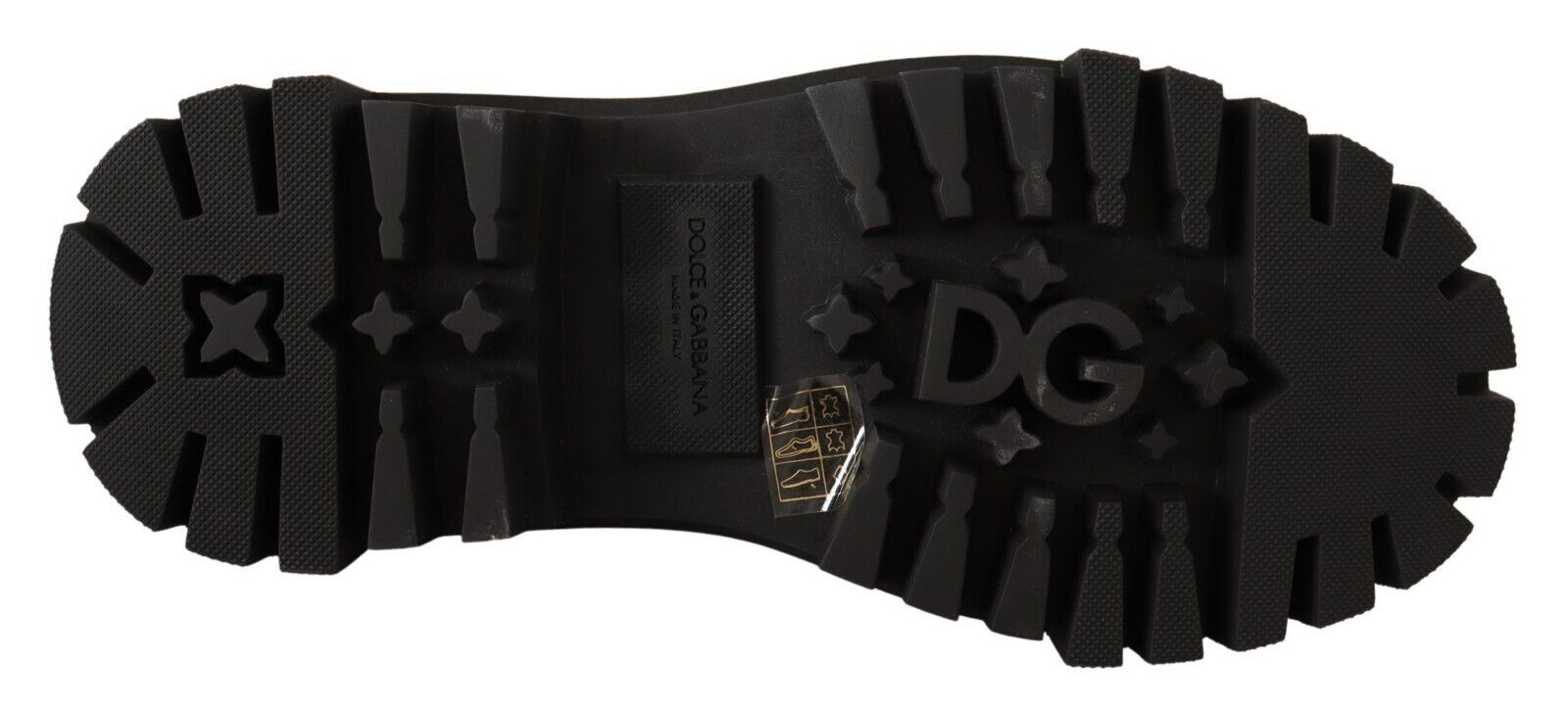 Dolce & Gabbana Black Leather Studded Combat Boots Dolce & Gabbana