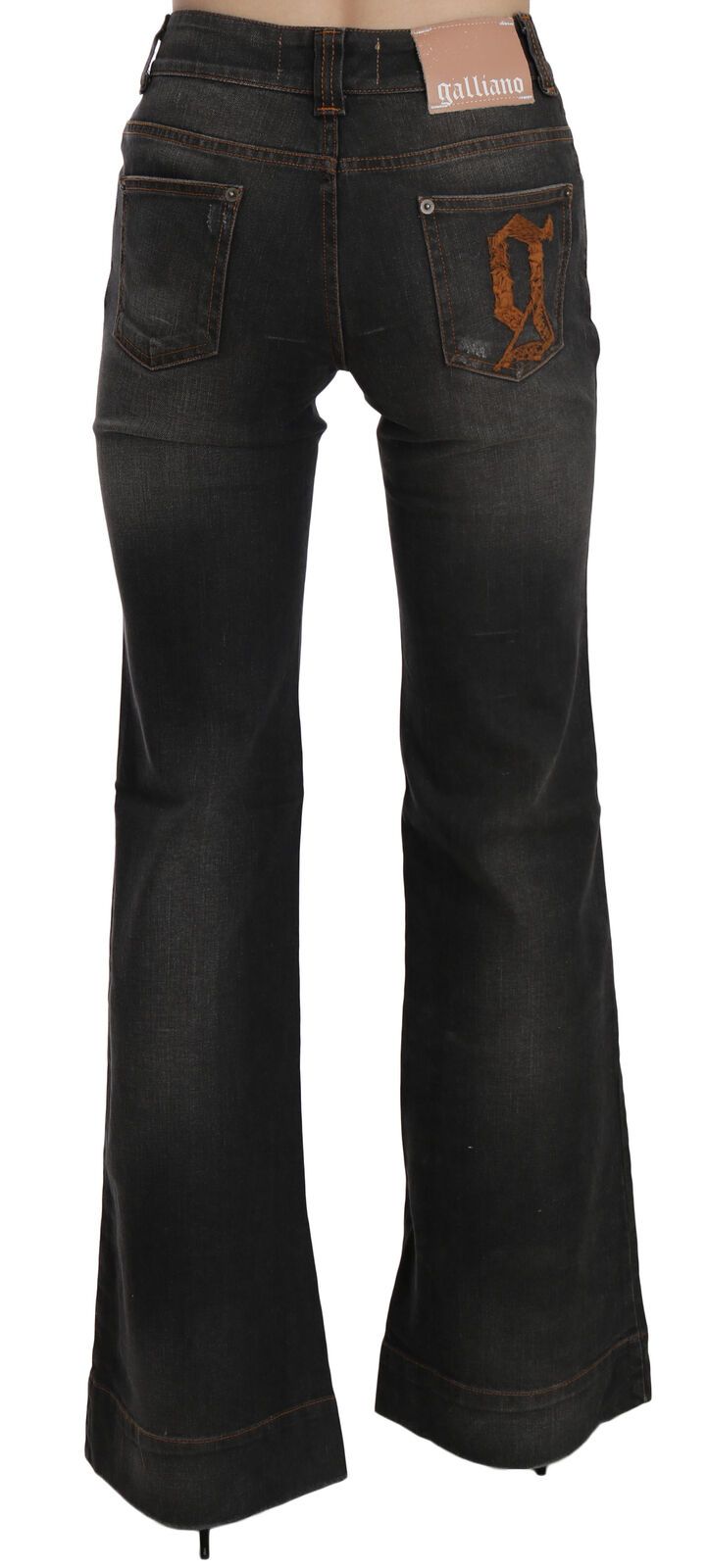 Dolce & Gabbana Black Washed Mid Waist Flared Denim Casual Jeans Dolce & Gabbana