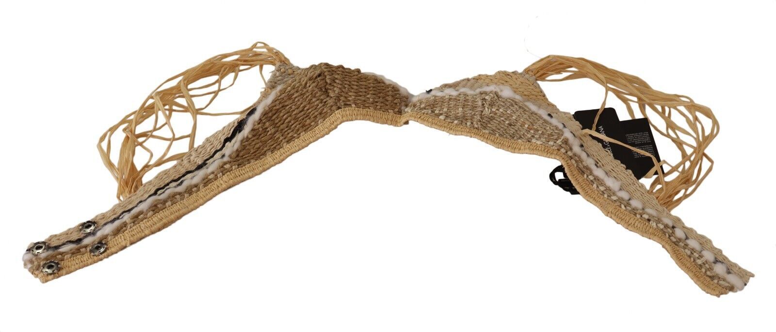 Dolce & Gabbana Beige Straw Raffia Woven Crochet Cover Up Top Dolce & Gabbana