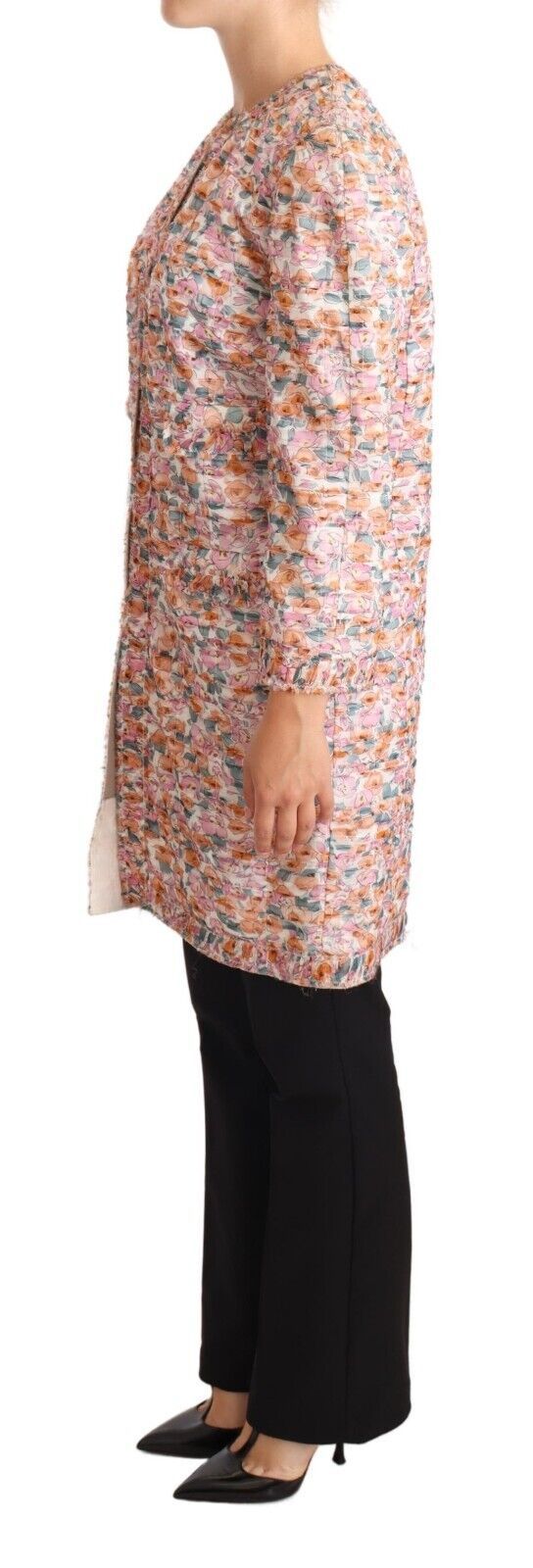 Dolce & Gabbana Multicolor Floral Print Silk Trench Coat Jacket Dolce & Gabbana