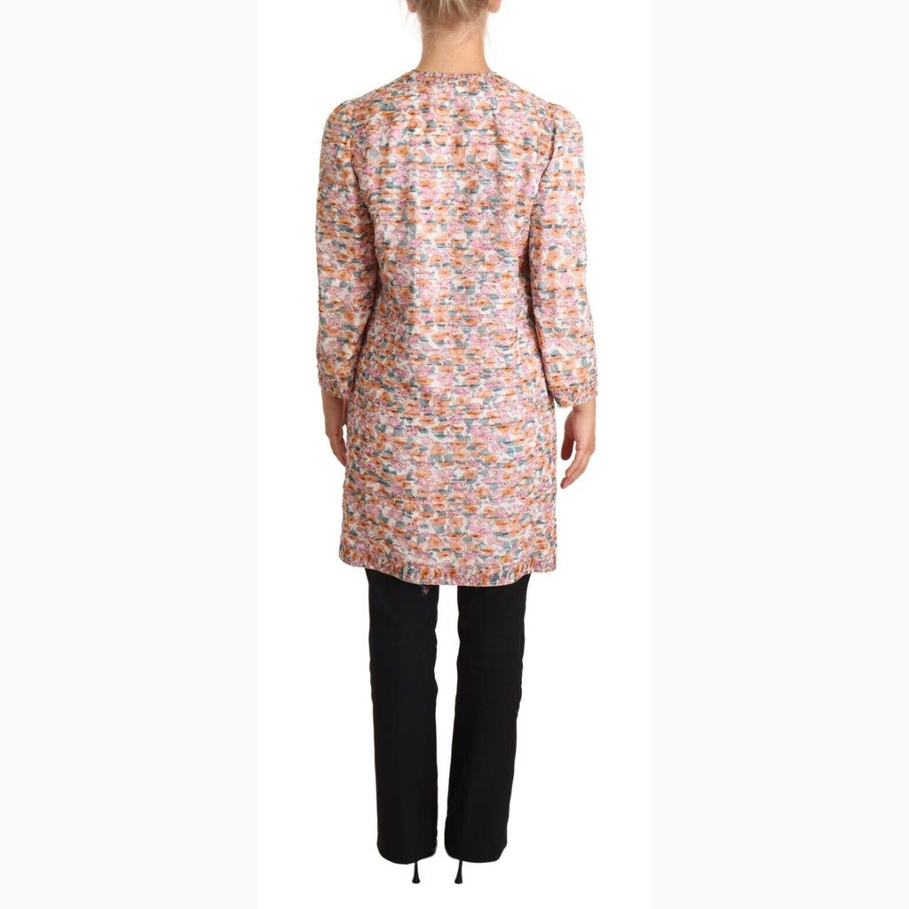 Dolce & Gabbana Multicolor Floral Print Silk Trench Coat Jacket