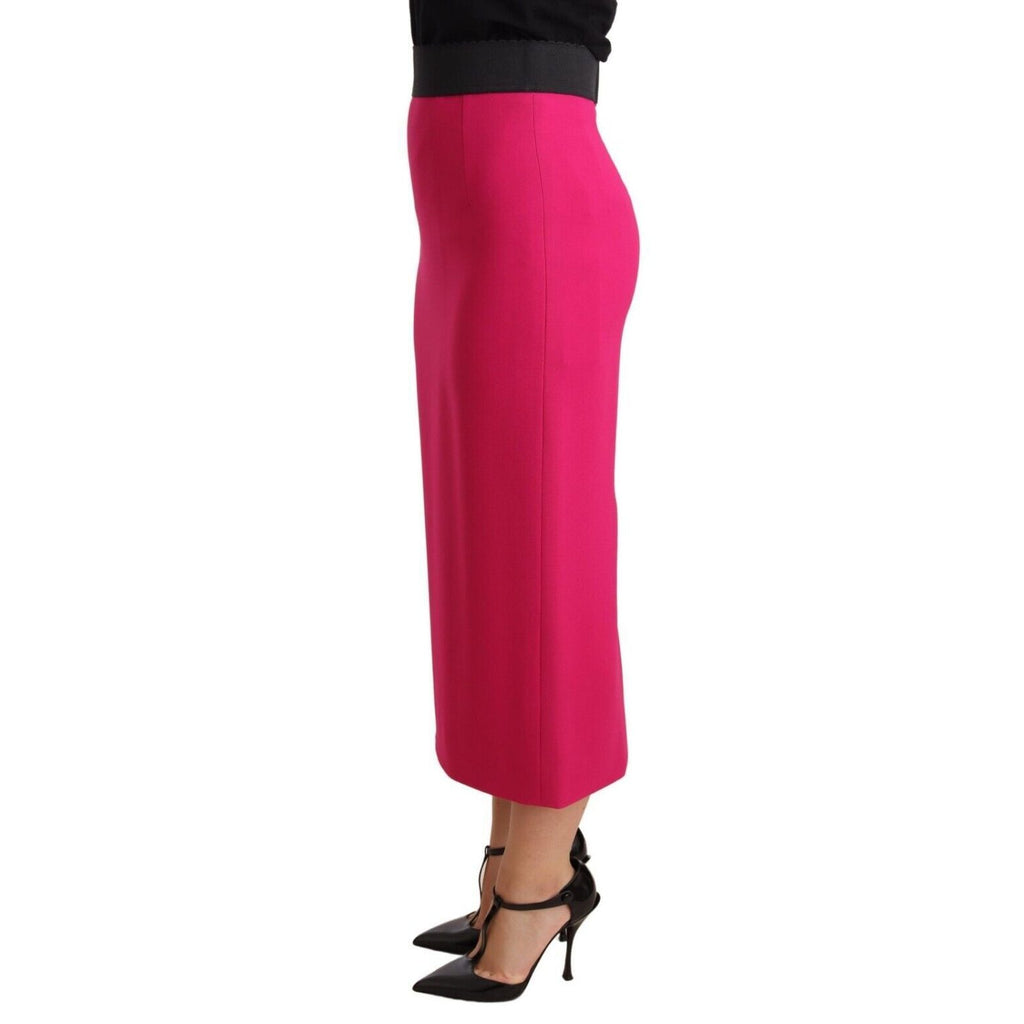 Dolce & Gabbana Pink High Waist Stretch Pencil Straight Skirt