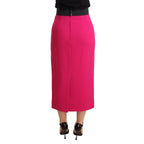 Dolce & Gabbana Pink High Waist Stretch Pencil Straight Skirt