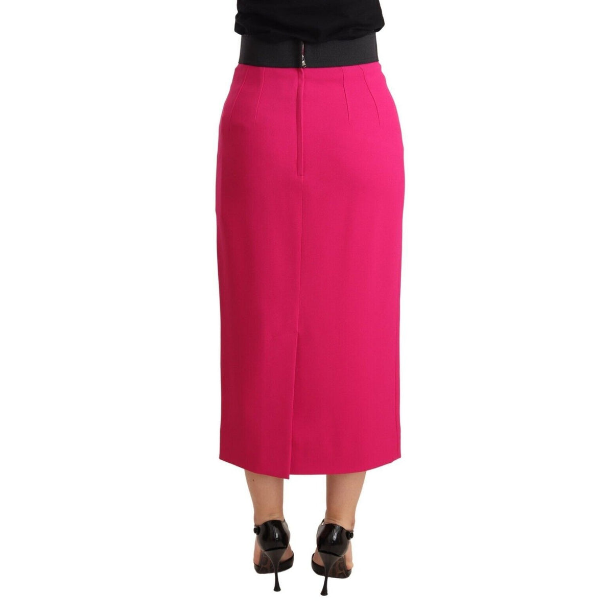 Dolce & Gabbana Pink High Waist Stretch Pencil Straight Skirt