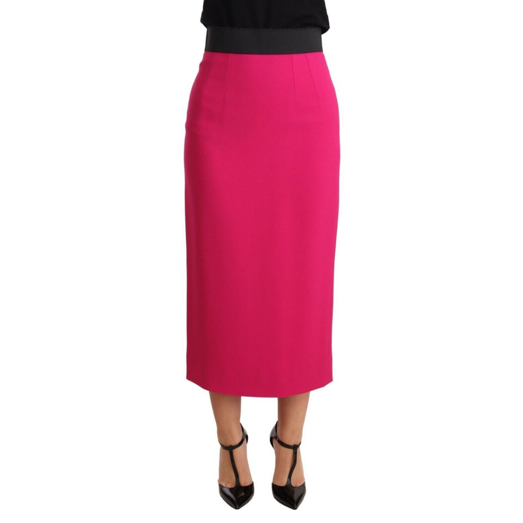 Dolce & Gabbana Pink High Waist Stretch Pencil Straight Skirt