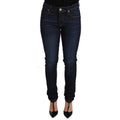 Versace Jeans Dark Blue Cotton Low Waist Skinny Denim Jeans