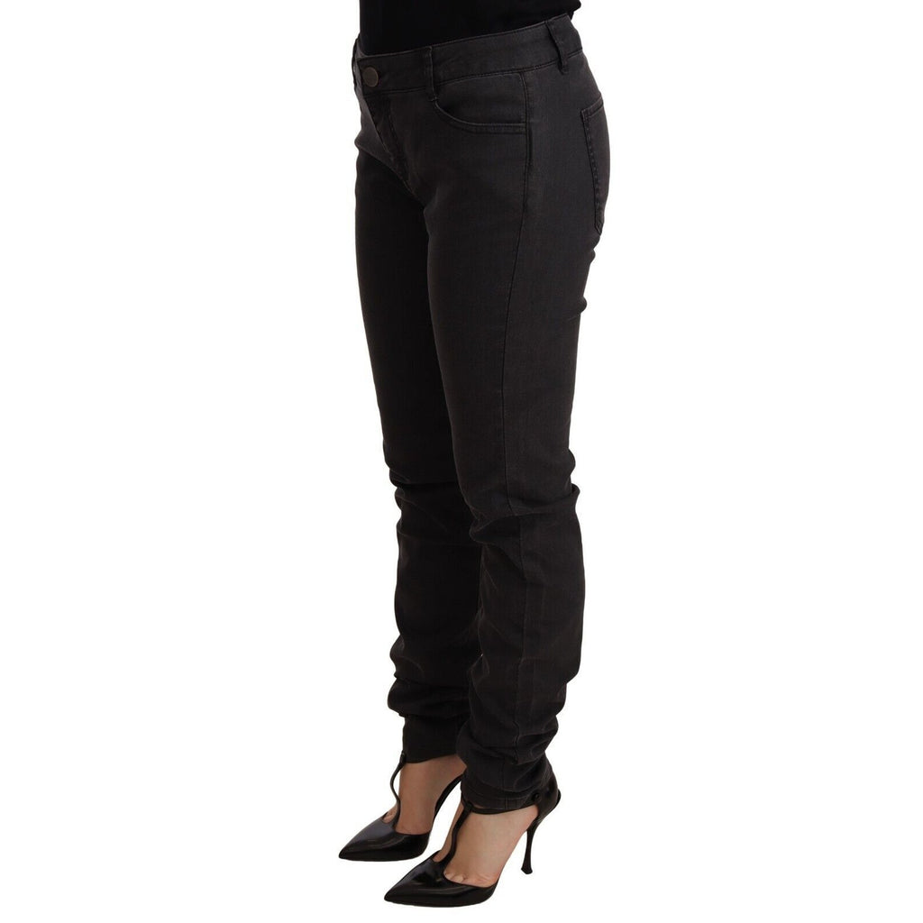 PINKO Black Cotton Stretch Skinny Mid Waist Women Denim Jeans