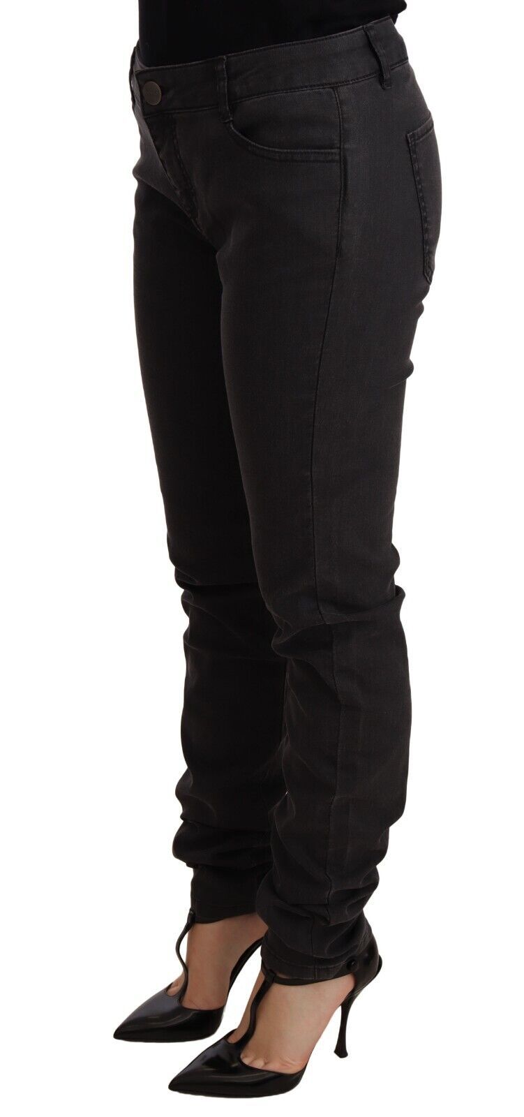 PINKO Black Cotton Stretch Skinny Mid Waist Women Denim Jeans PINKO