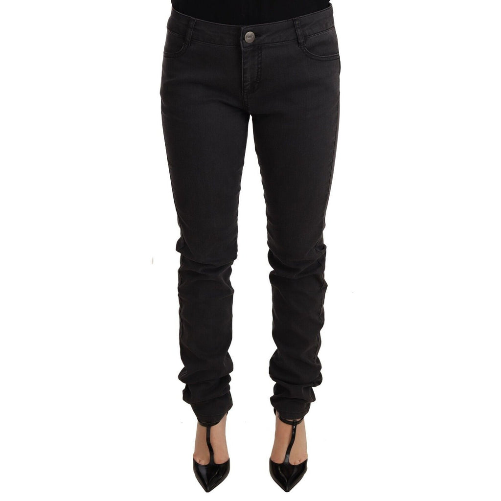 PINKO Black Cotton Stretch Skinny Mid Waist Women Denim Jeans
