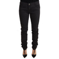 PINKO Black Cotton Stretch Skinny Mid Waist Women Denim Jeans