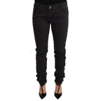 PINKO Black Cotton Stretch Skinny Mid Waist Women Denim Jeans