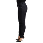 Acht Blue Cotton Low Waist Slim Fit Denim Women Trouser Jeans