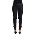 Acht Blue Cotton Low Waist Slim Fit Denim Women Trouser Jeans