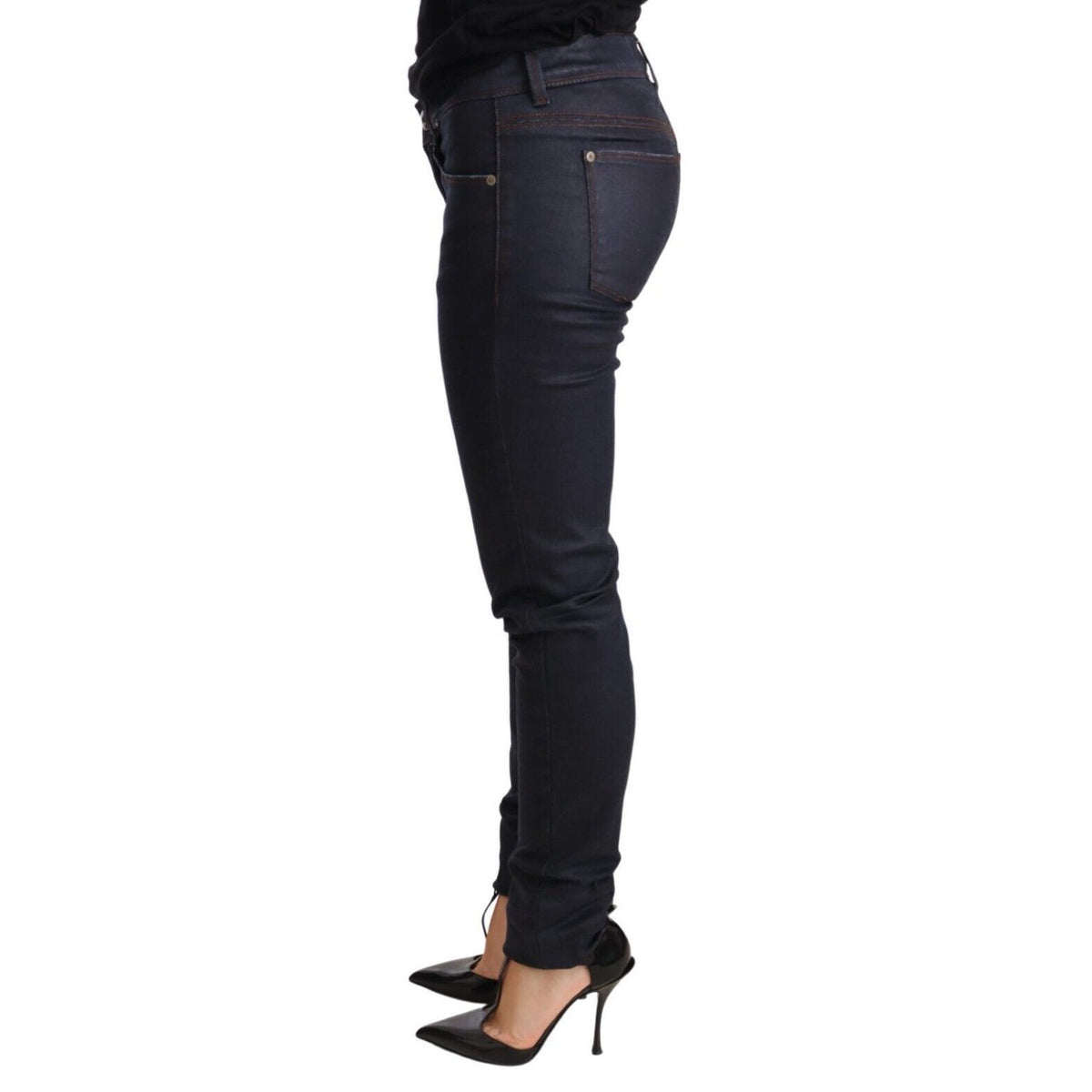 Ermanno Scervino Blue Low Waist Skinny Slim Trouser Cotton Jeans