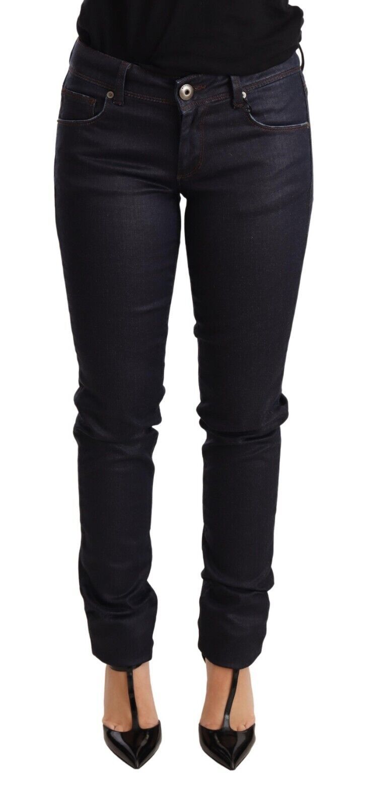 Ermanno Scervino Blue Low Waist Skinny Slim Trouser Cotton Jeans Ermanno Scervino