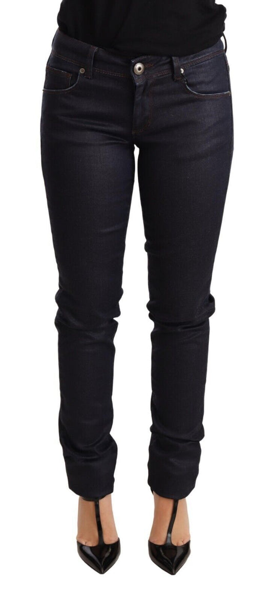 Ermanno Scervino Blue Low Waist Skinny Slim Trouser Cotton Jeans Ermanno Scervino