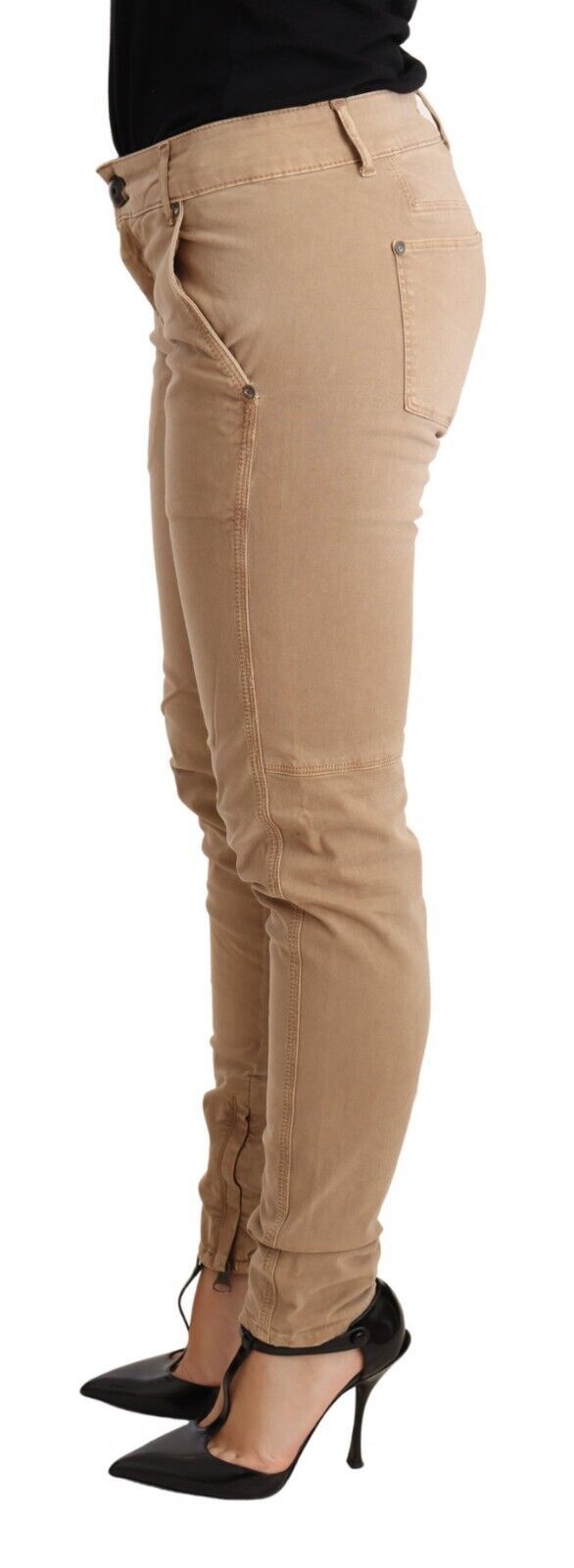 Ermanno Scervino Brown Low Waist Skinny Denim Trouser Cotton Jeans Ermanno Scervino