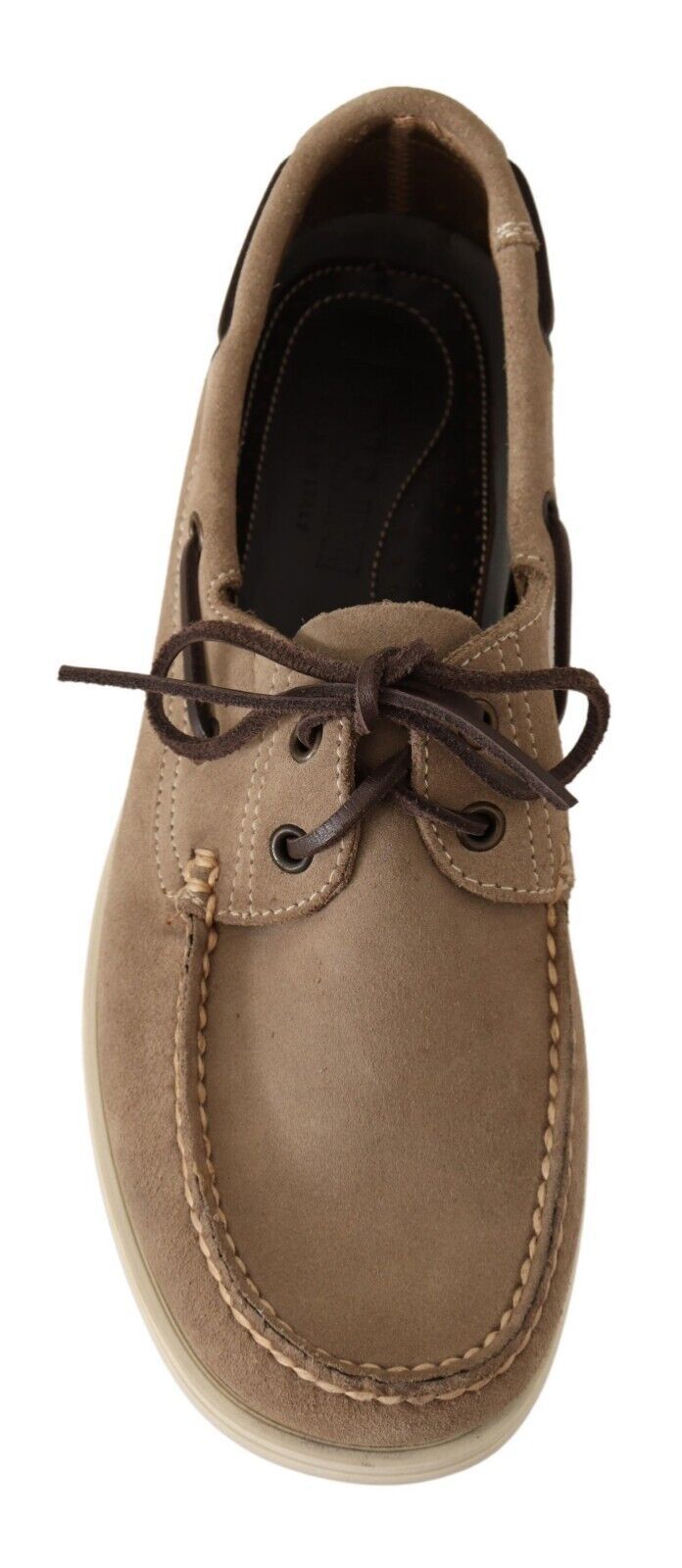 Pollini Beige Suede Low Top Mocassin Loafers Casual Men Shoes Pollini