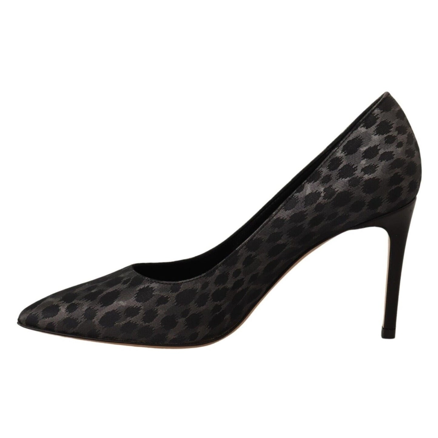 Sofia Black Leopard Leather Stiletto High Heels Pumps Shoes