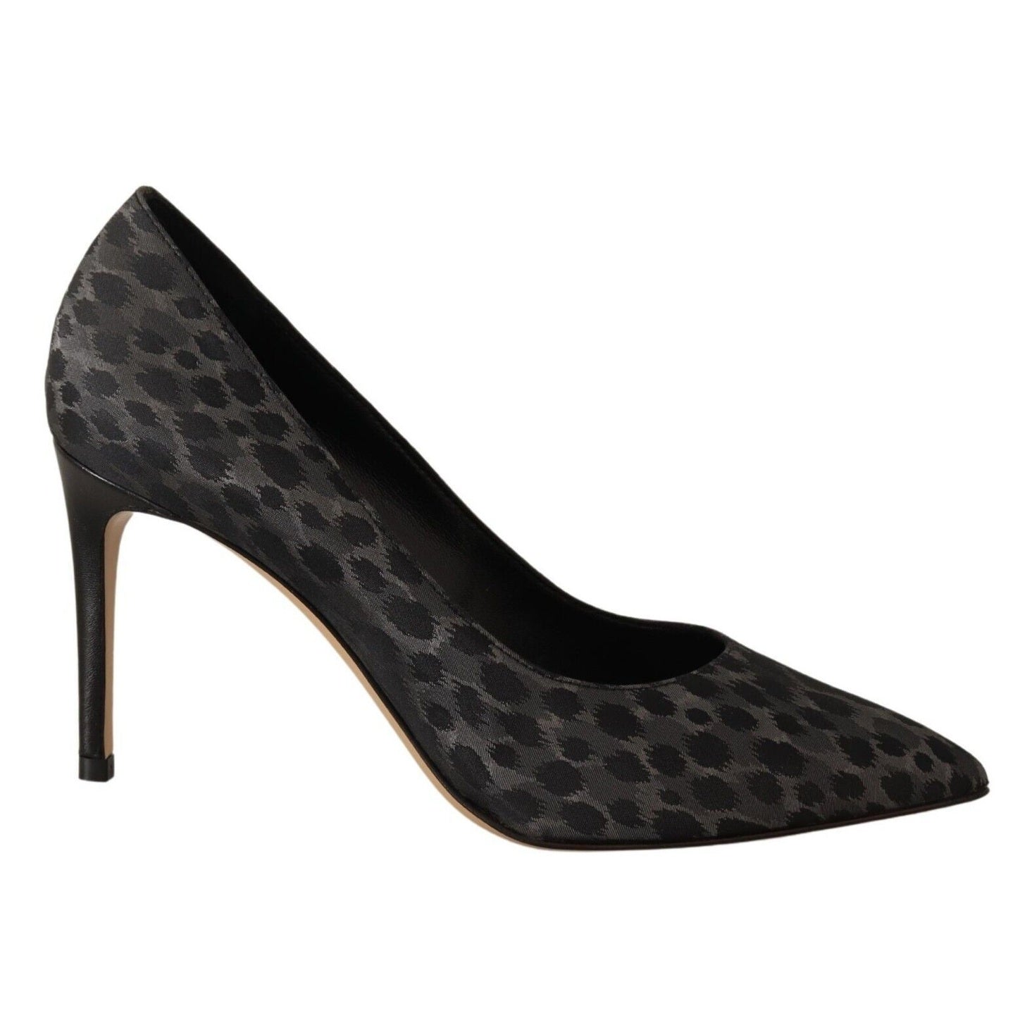 Sofia Black Leopard Leather Stiletto High Heels Pumps Shoes