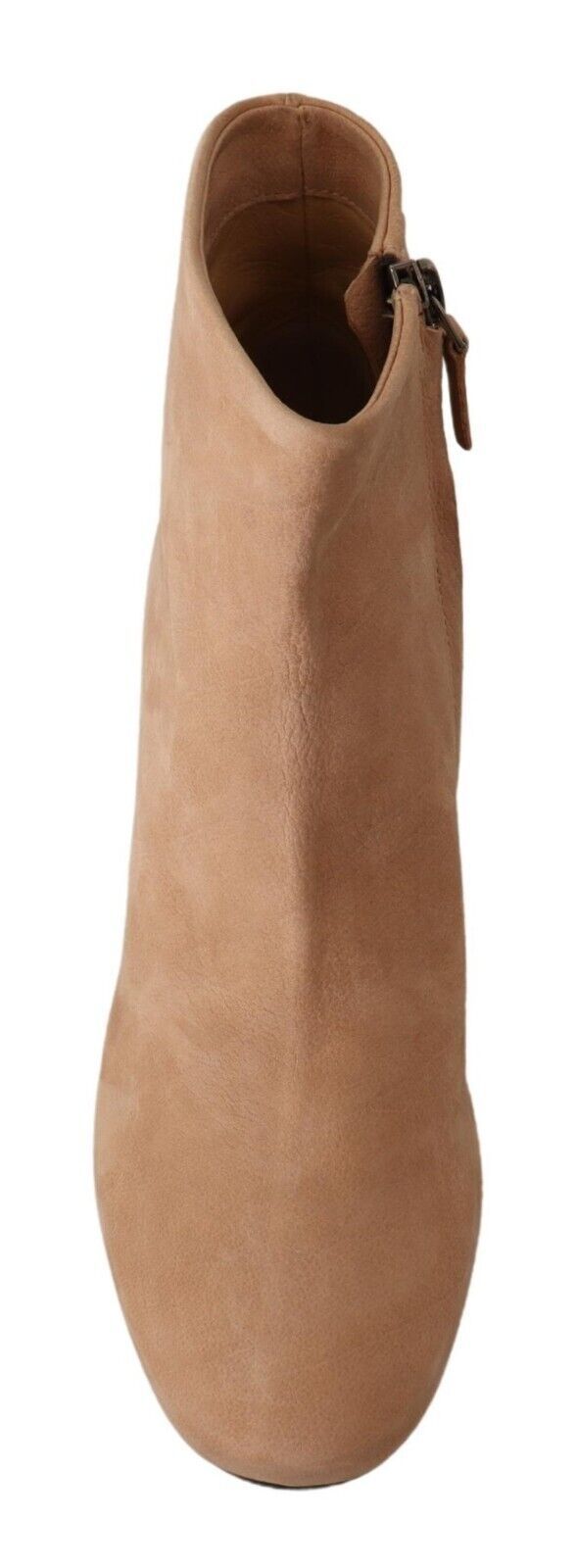 DEL CARLO Beige Suede Leather Mid Heels Pumps Boots Shoes DEL CARLO