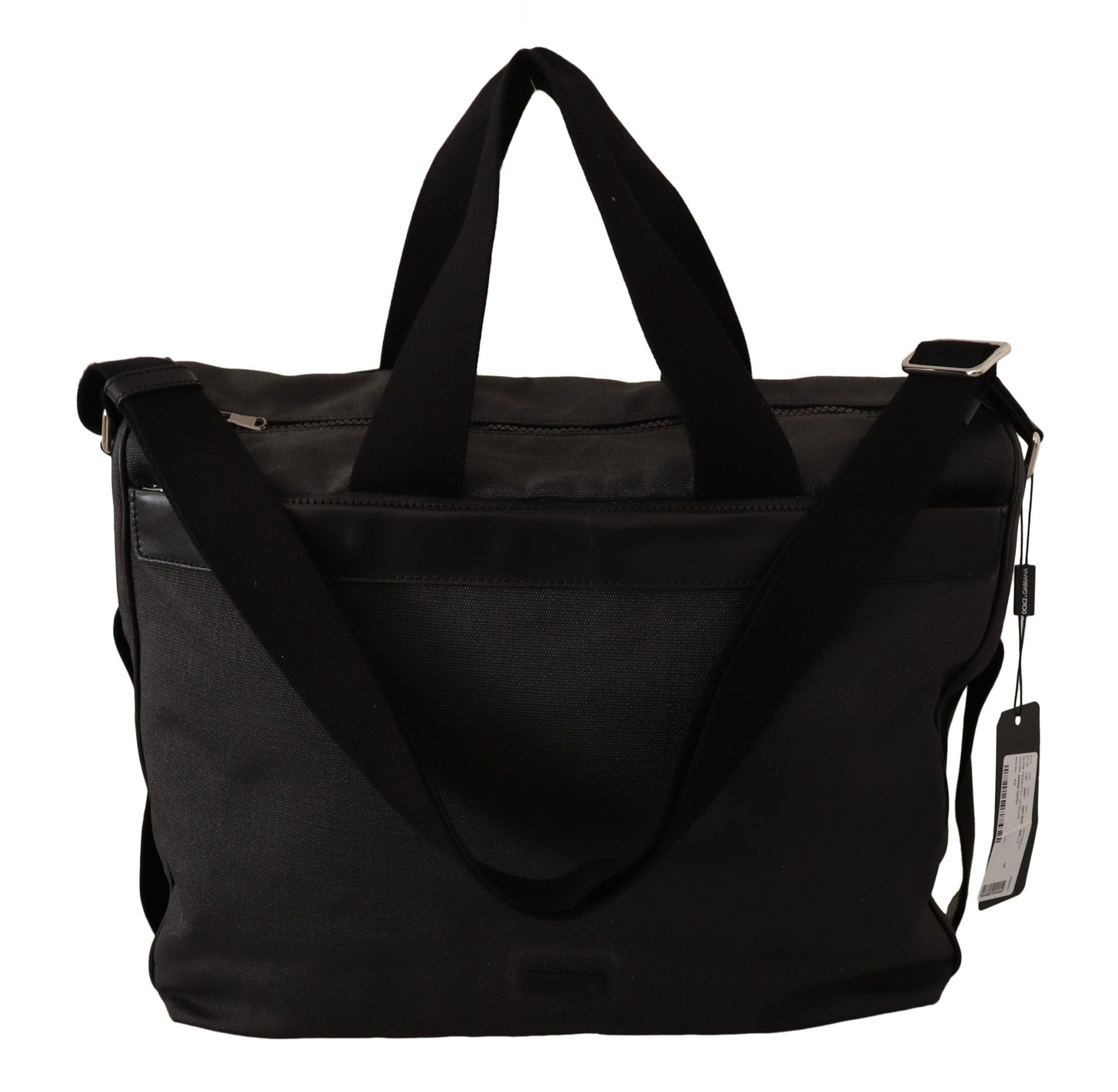 Dolce & Gabbana Black Denim Leather Shoulder Strap Messenger Bag Dolce & Gabbana