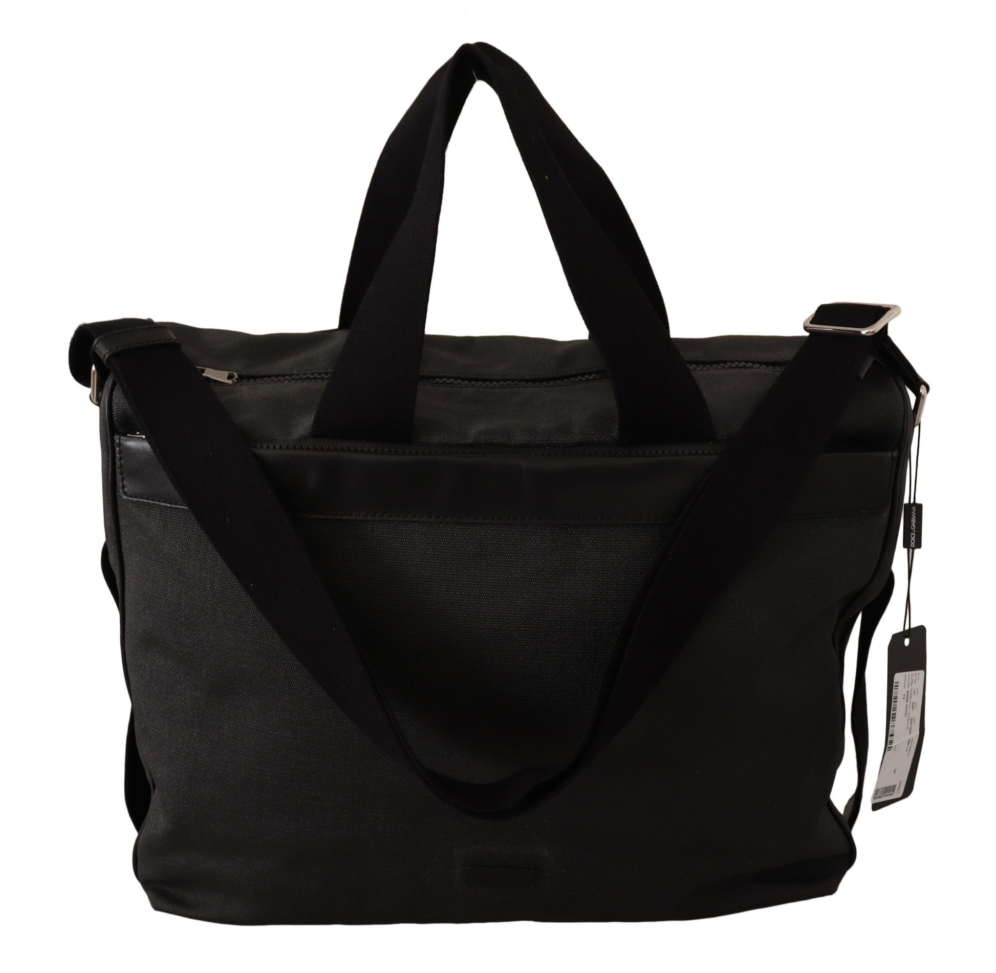 Dolce & Gabbana Black Denim Leather Shoulder Strap Messenger Bag Dolce & Gabbana