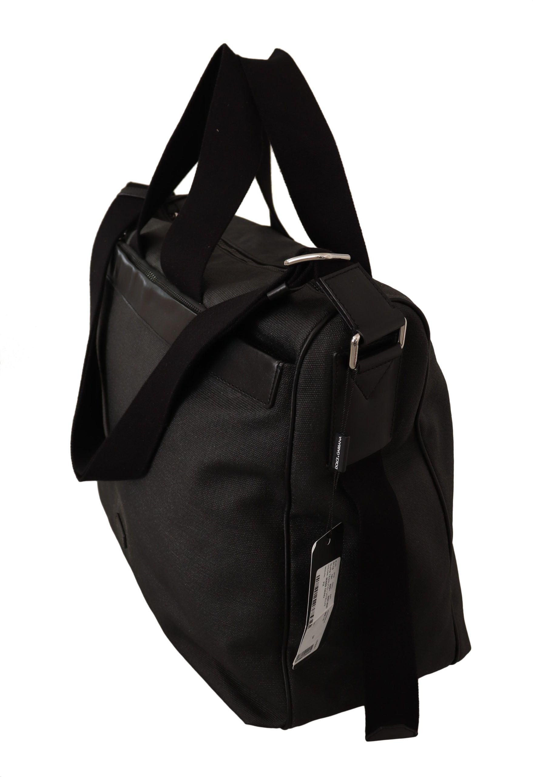 Dolce & Gabbana Black Denim Leather Shoulder Strap Messenger Bag Dolce & Gabbana