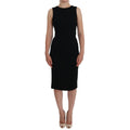 Dolce & Gabbana Black Stretch Crystal Sheath Gown Dress