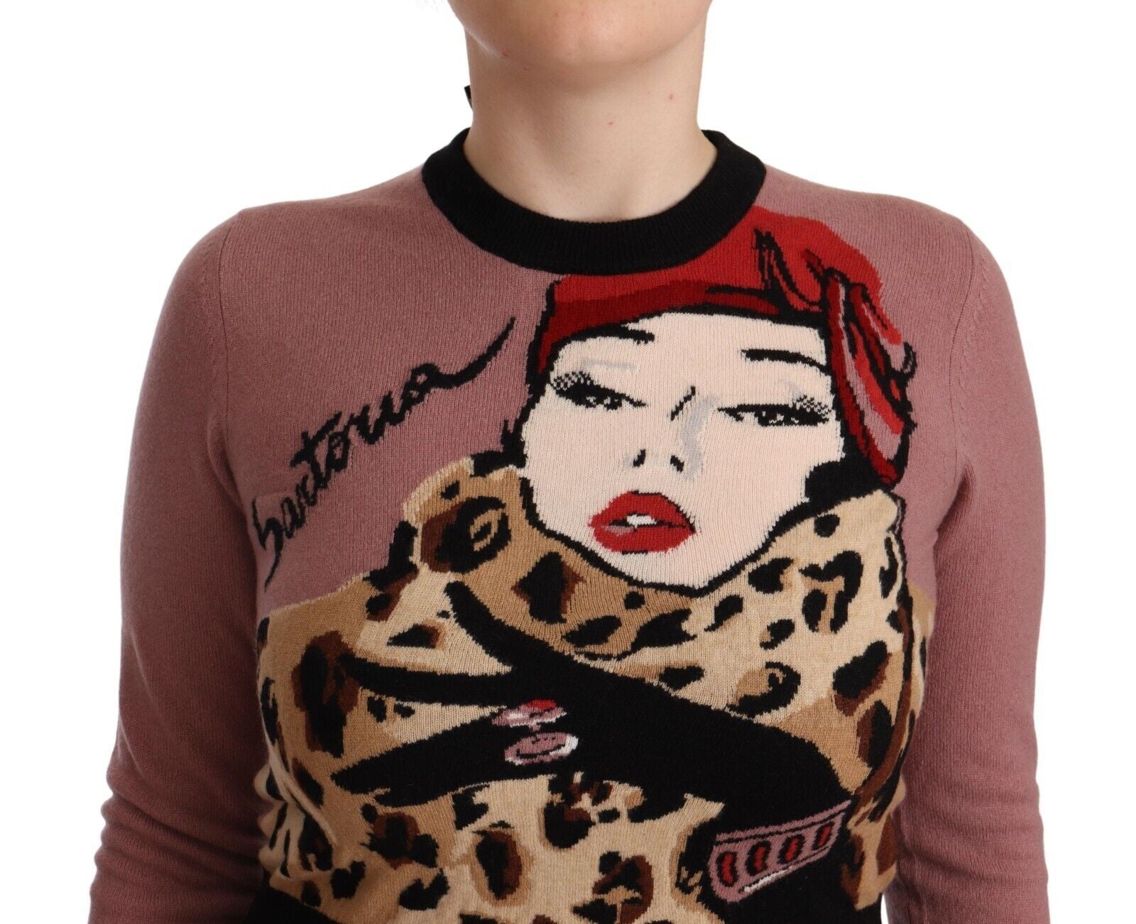 Dolce & Gabbana Pink Cashmere Crewneck Sartoria Pullover Sweater Dolce & Gabbana