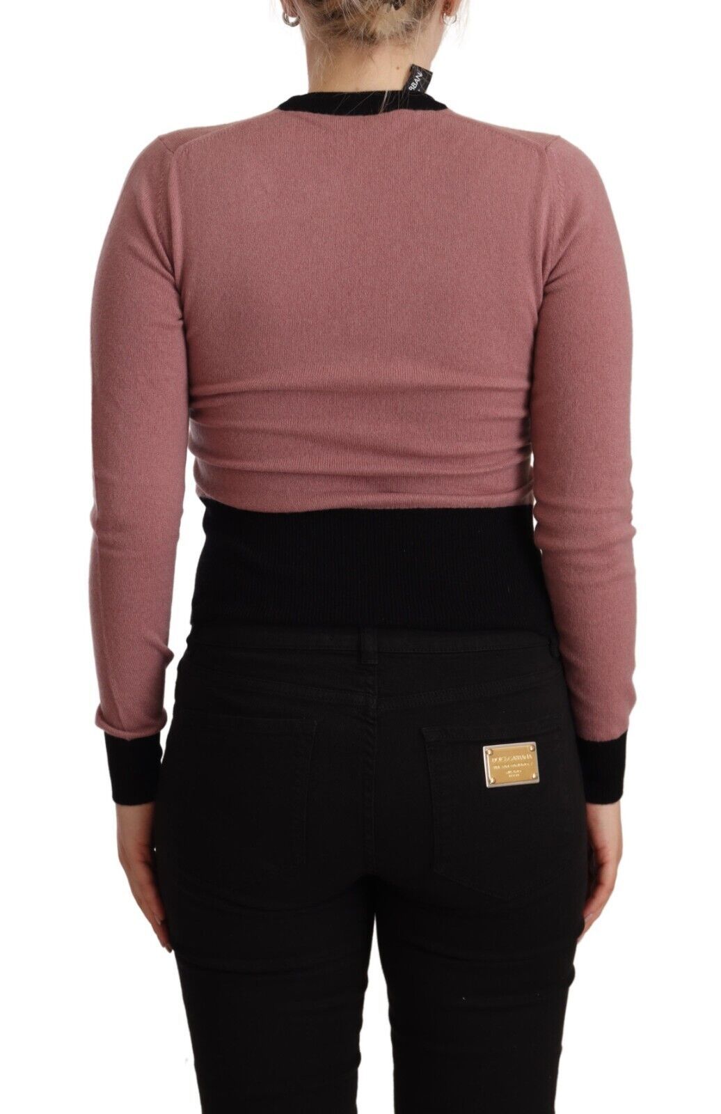 Dolce & Gabbana Pink Cashmere Crewneck Sartoria Pullover Sweater Dolce & Gabbana