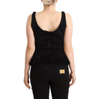 Ermanno Scervino Black Cotton Sleevelesss Tank Casual Top