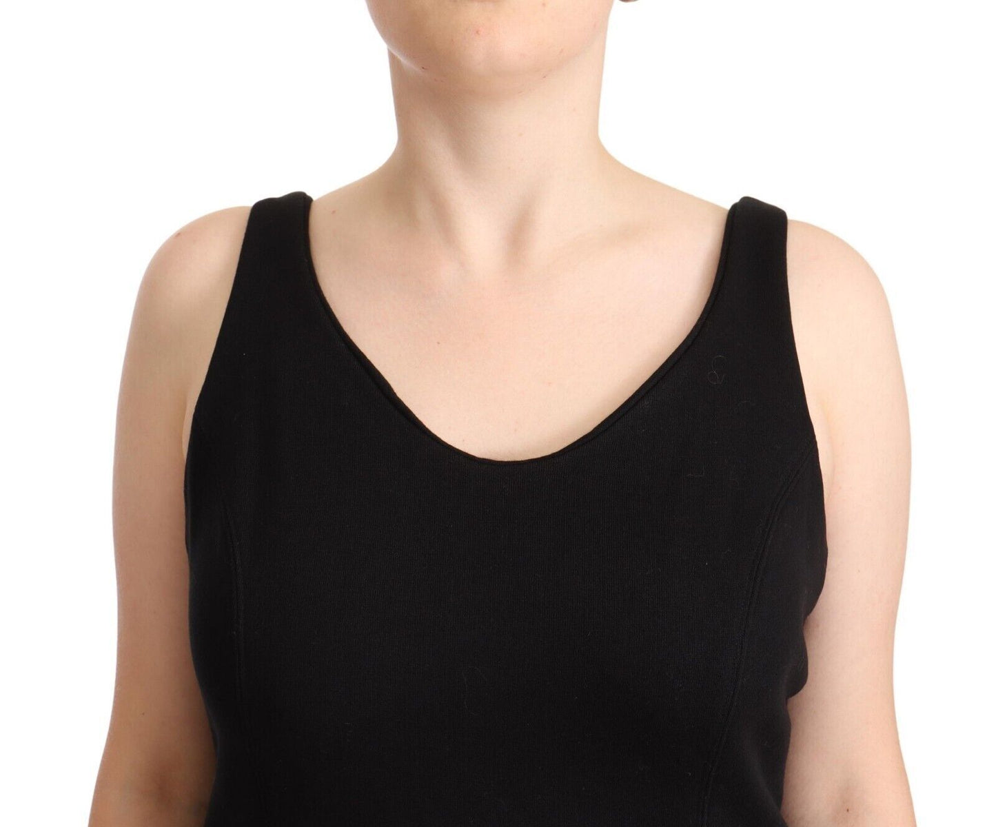 Ermanno Scervino Black Cotton Sleevelesss Tank Casual Top Ermanno Scervino
