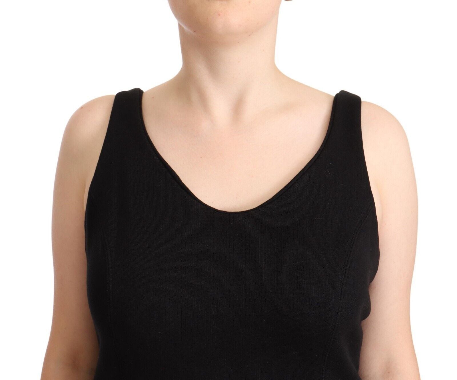 Ermanno Scervino Black Cotton Sleevelesss Tank Casual Top Ermanno Scervino