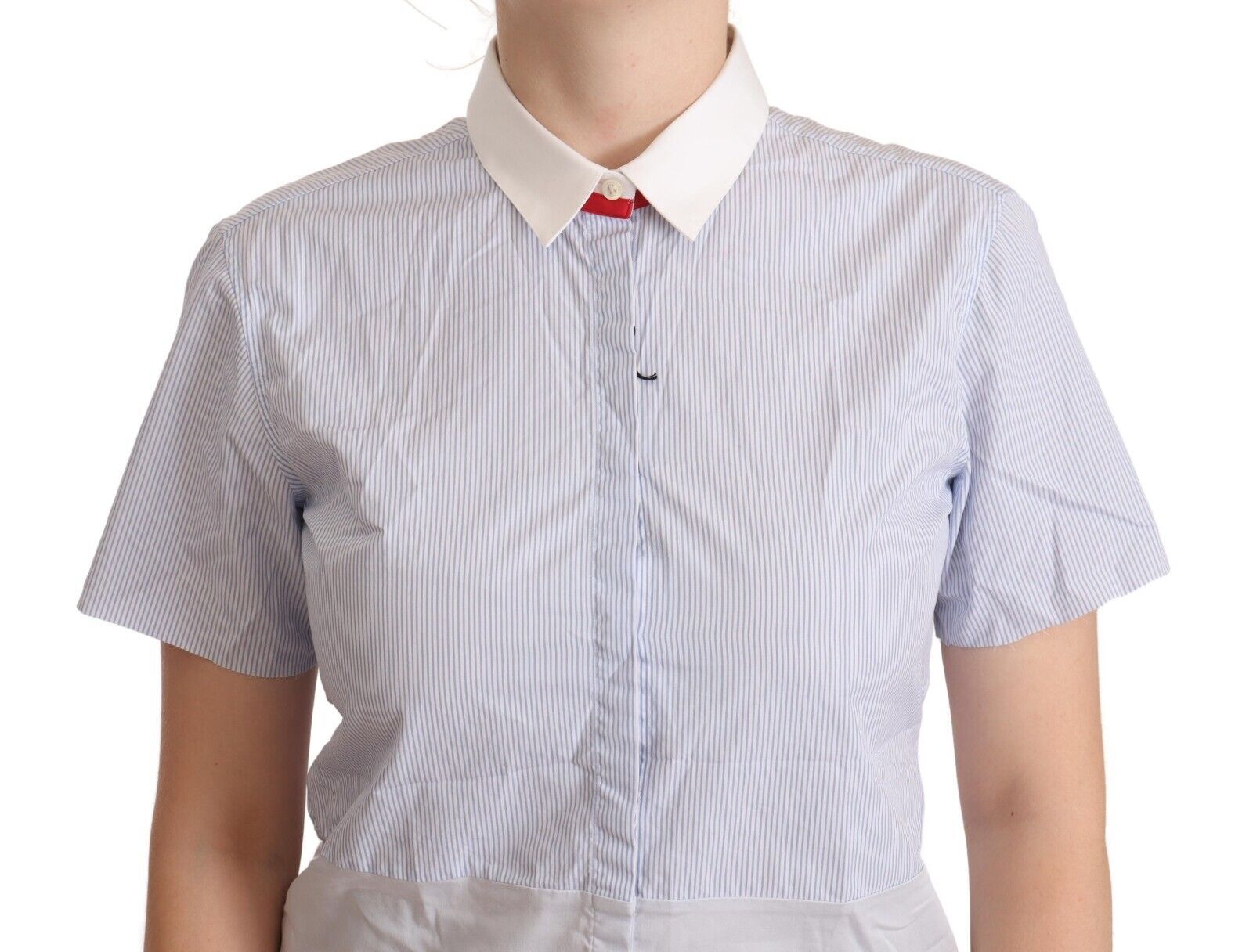 AGLINI Light Blue Cotton Short Sleeves Collared Polo Top AGLINI