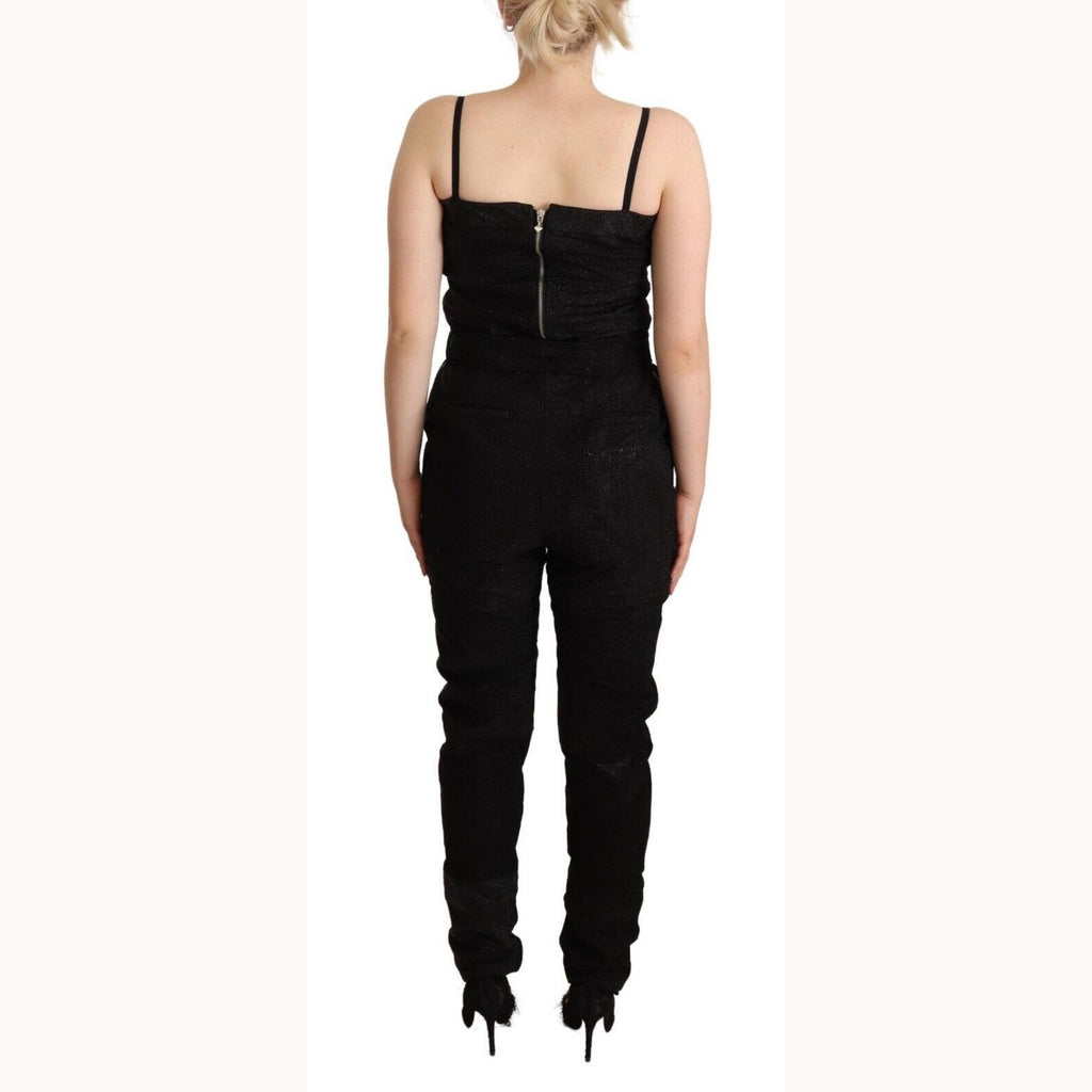 La Maison du Couturier Black Spaghetti Strap Jumpsuit Dress