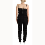 La Maison du Couturier Black Spaghetti Strap Jumpsuit Dress