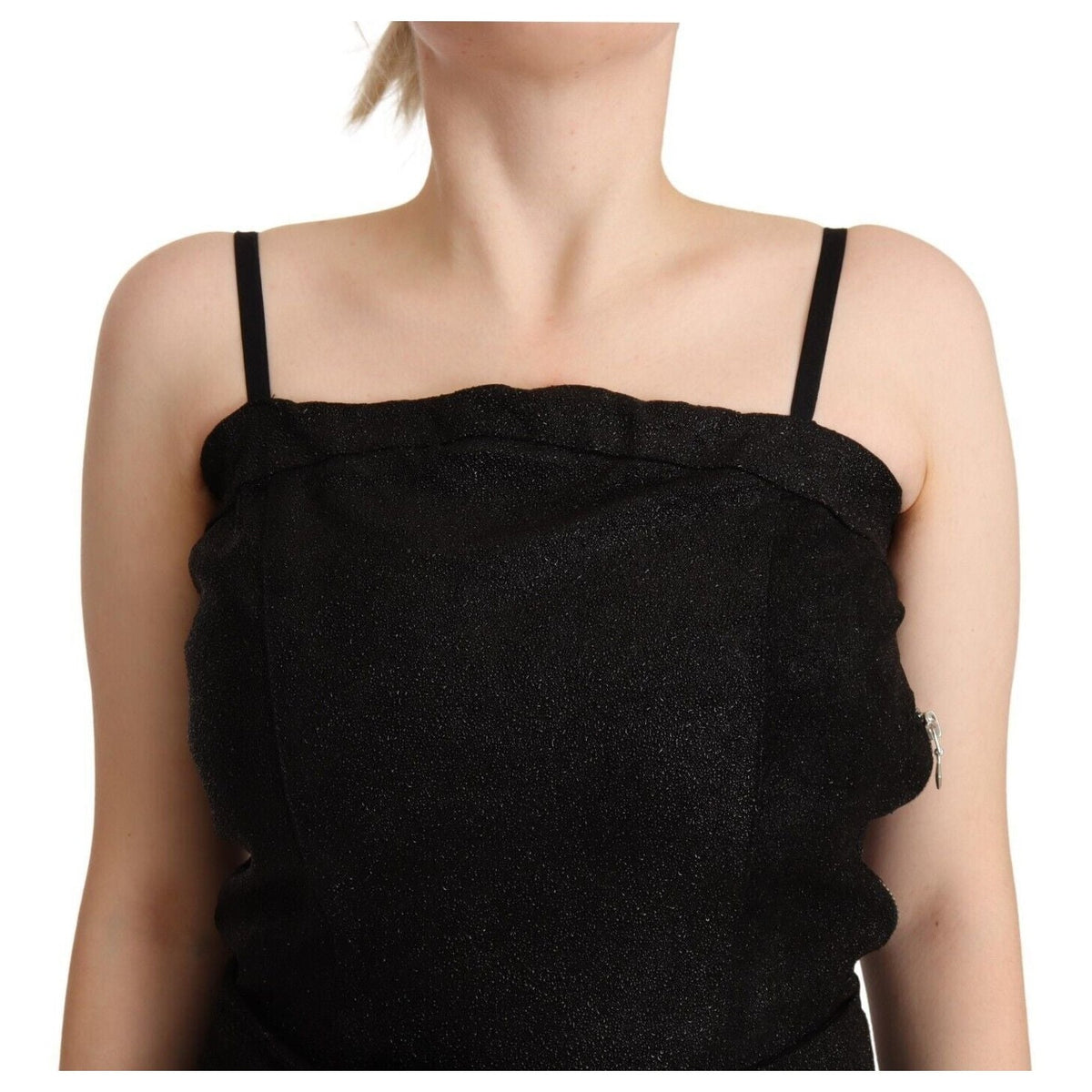 La Maison du Couturier Black Spaghetti Strap Jumpsuit Dress