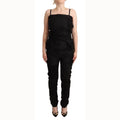 La Maison du Couturier Black Spaghetti Strap Jumpsuit Dress
