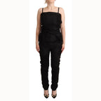 La Maison du Couturier Black Spaghetti Strap Jumpsuit Dress