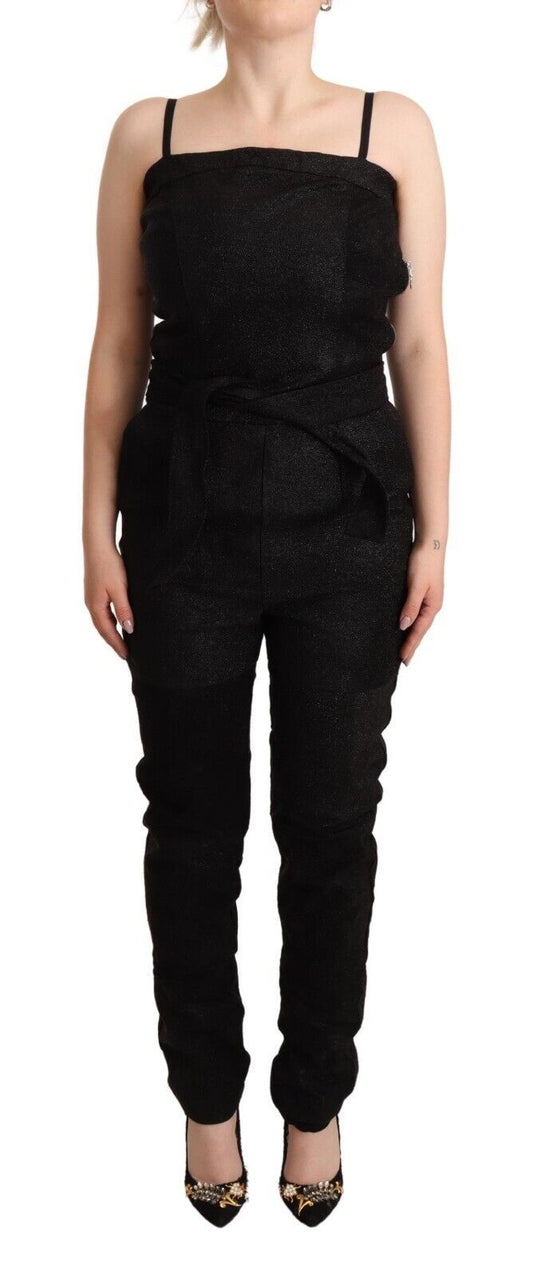 La Maison du Couturier Black Spaghetti Strap Jumpsuit Dress La Maison du Couturier