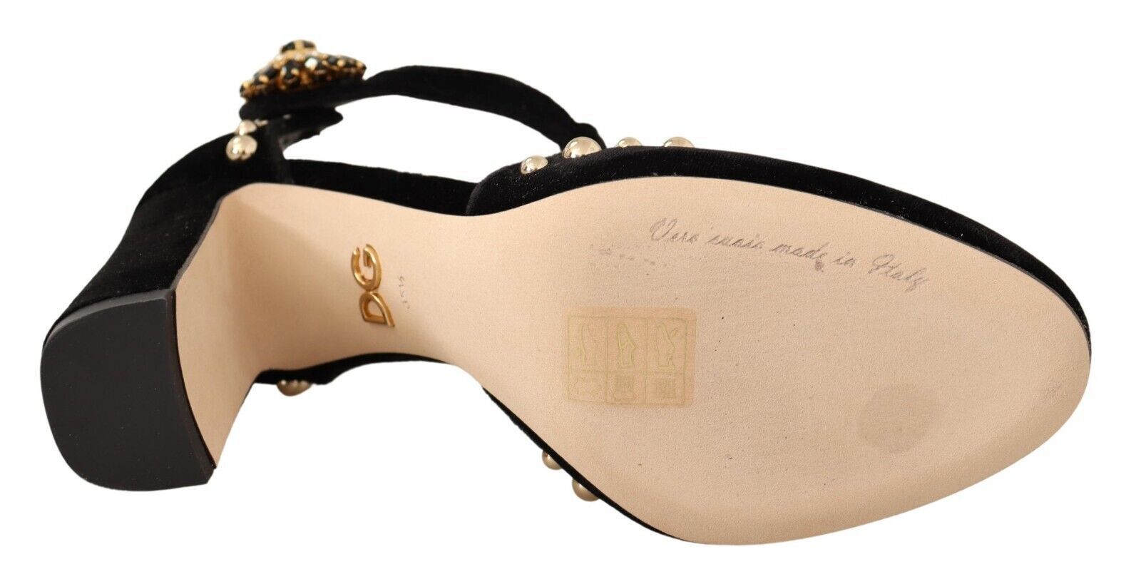 Dolce & Gabbana Black Mary Jane Pumps Roses Crystals Shoes Dolce & Gabbana