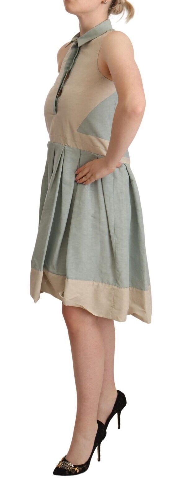 Comeforbreakfast Multicolor Collared Sleeveless Sheath Dress Comeforbreakfast