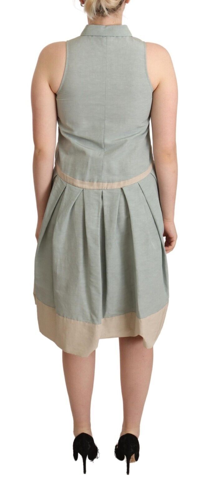 Comeforbreakfast Multicolor Collared Sleeveless Sheath Dress Comeforbreakfast
