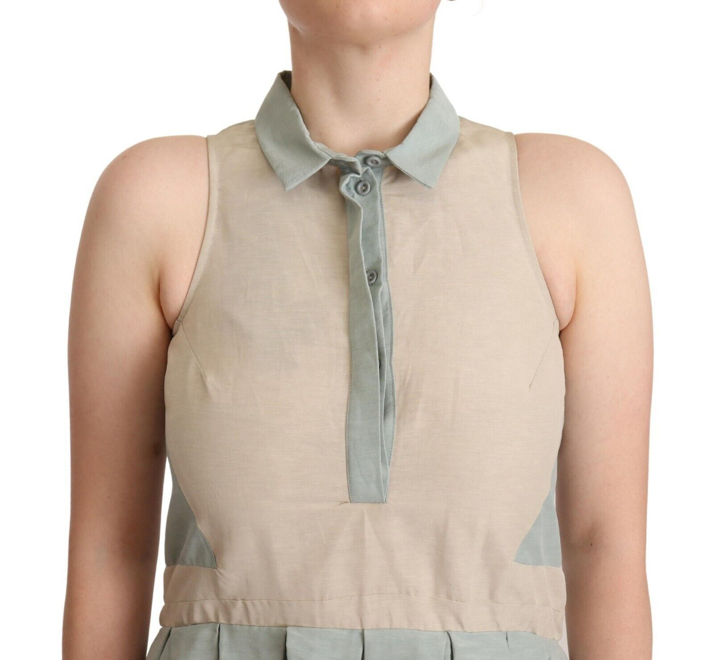 Comeforbreakfast Multicolor Collared Sleeveless Sheath Dress Comeforbreakfast