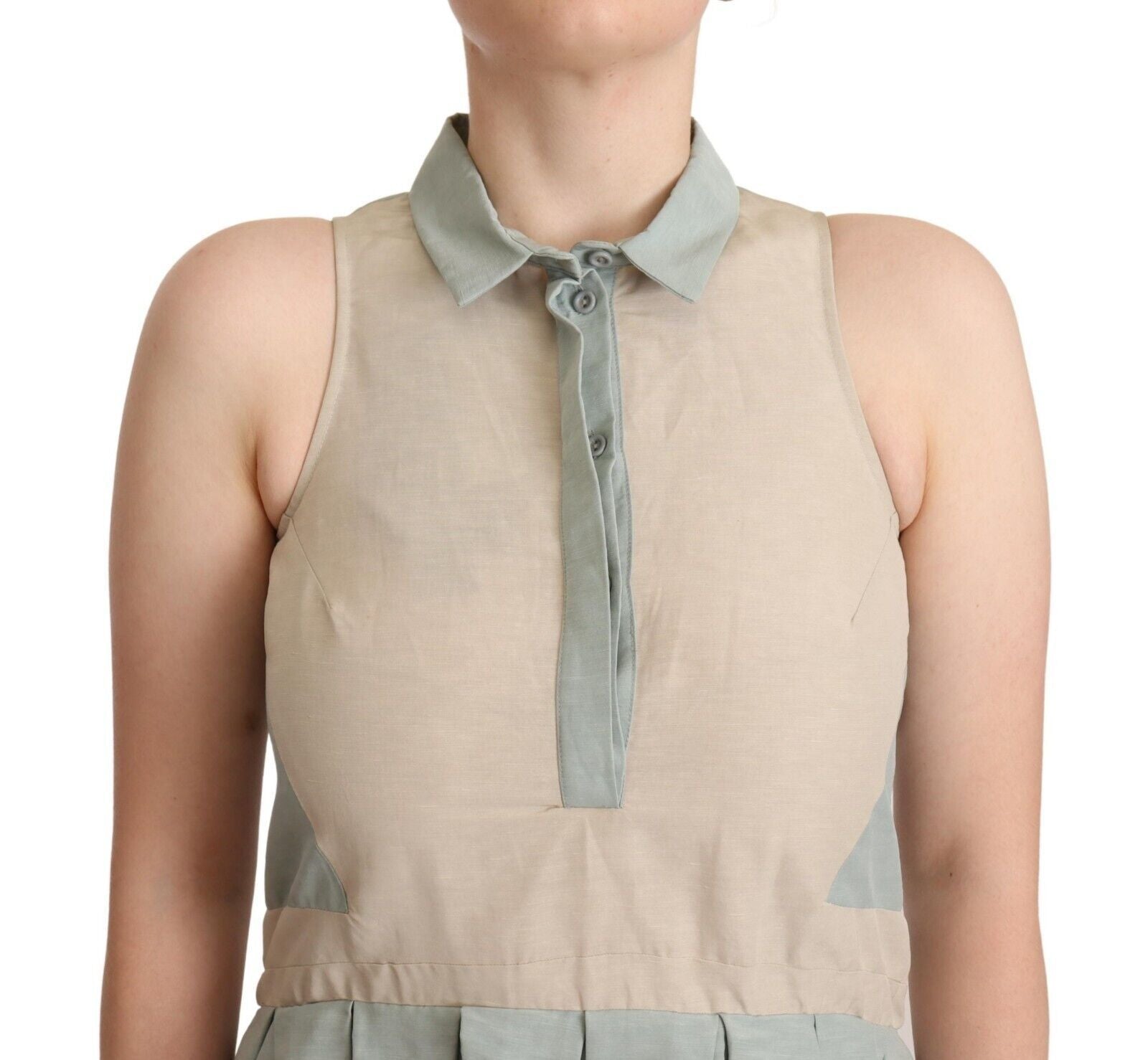 Comeforbreakfast Multicolor Collared Sleeveless Sheath Dress Comeforbreakfast