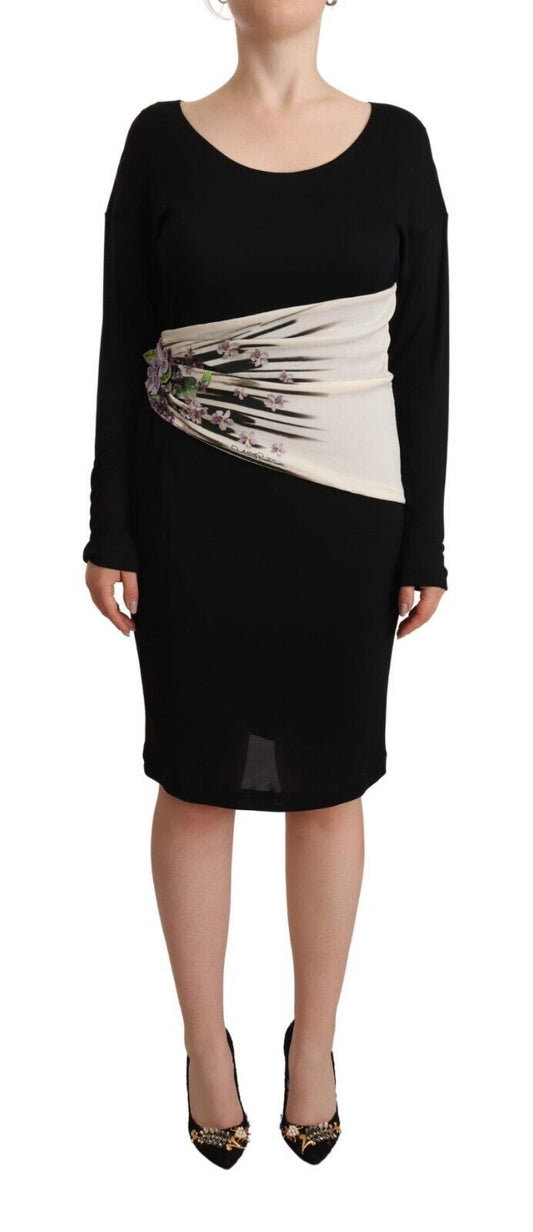 Roberto Cavalli Black Silver Sheath Knee Length Dress Roberto Cavalli
